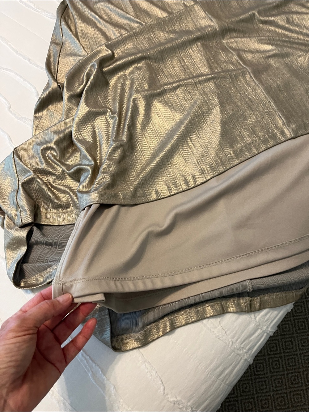 CALVIN KLEIN gold/taupe metallic evening gown - Picture 4 of 6